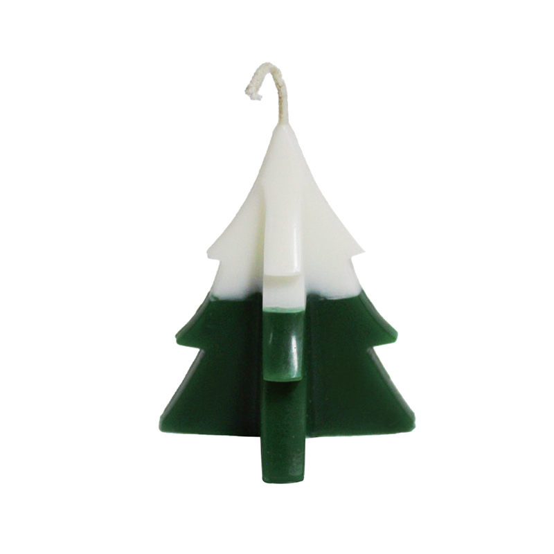 Lilin pokok krismas putih dan hijau